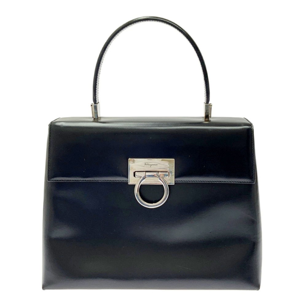 Salvatore Ferragamo サルヴァトーレフェラガモ レザー ガンチーニ 2WAY ハンドバッグ ブラック 386856 ハンドバッグ拍卖