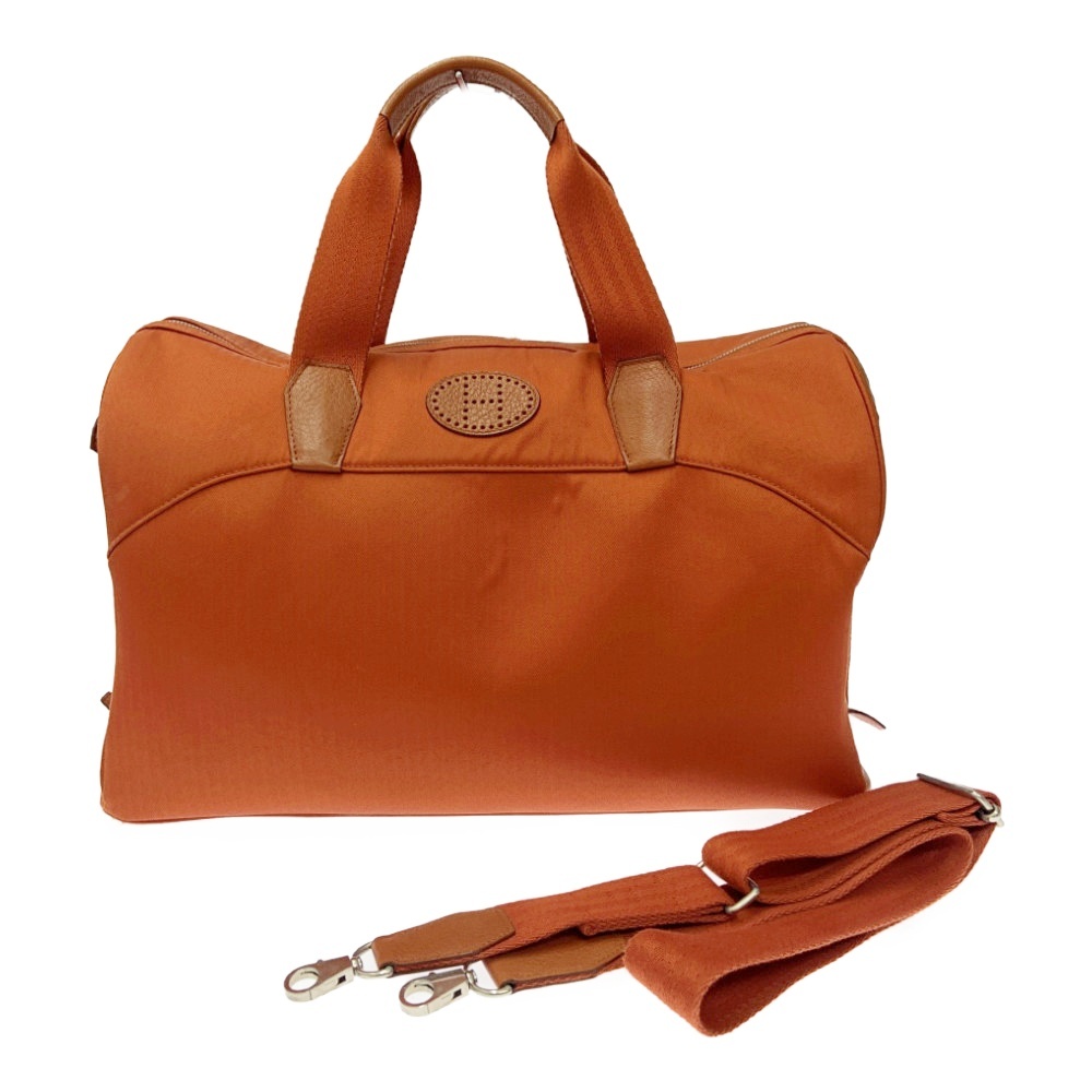 HERMES エルメス トワルシェブロン レザー サックシアン 2WAY ドッグキャリー オレンジ 387069 バッグ拍卖