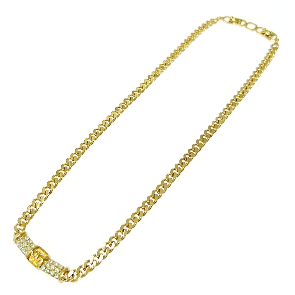 Christian Dior クリスチャンディオール GP ラインストーン CDロゴ 喜平 ネックレス レディース 328150 ネックレス拍卖