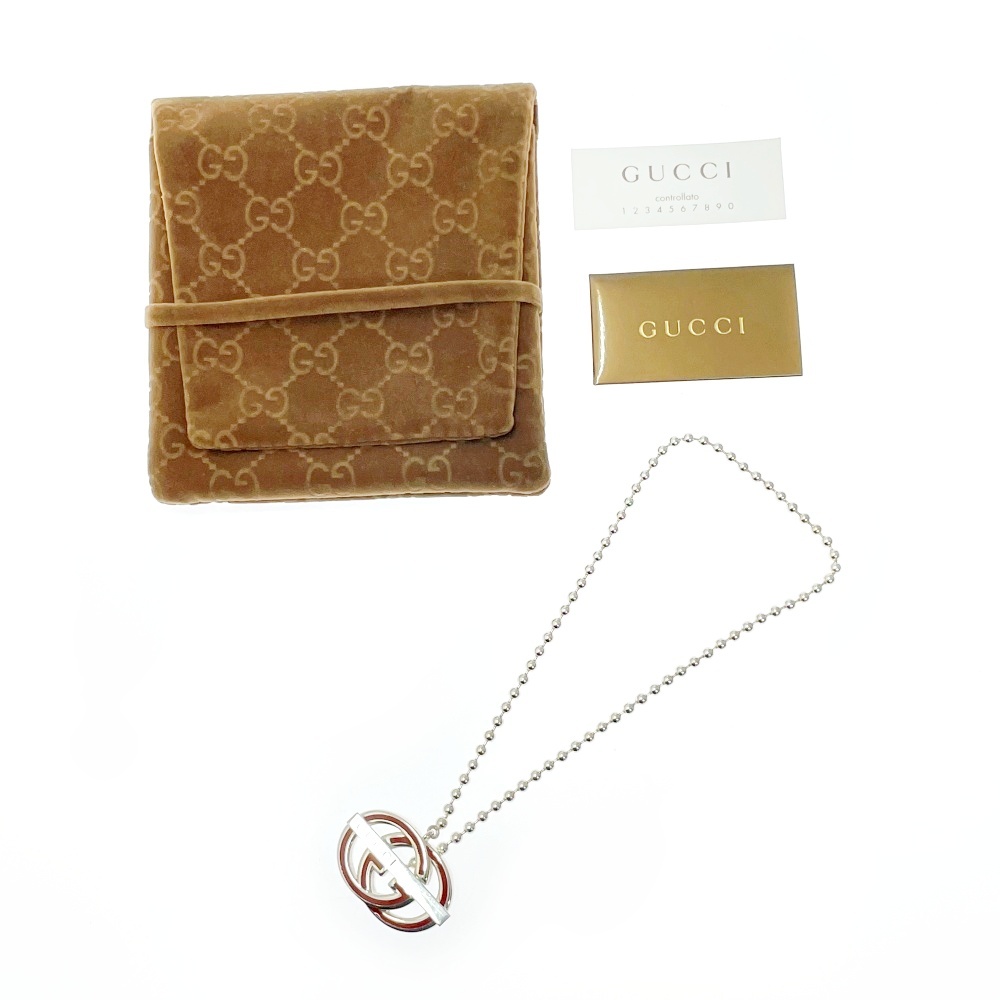 【保存袋付き】 GUCCI グッチ シルバー インターロッキングG ボールチェーン ネックレス 37.5g 925刻印 328078 ネックレス拍卖