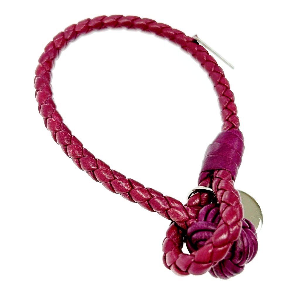 BOTTEGAVENETA ボッテガヴェネタ レザー イントレチャート ブレスレット パープル 308309 ブレスレット拍卖