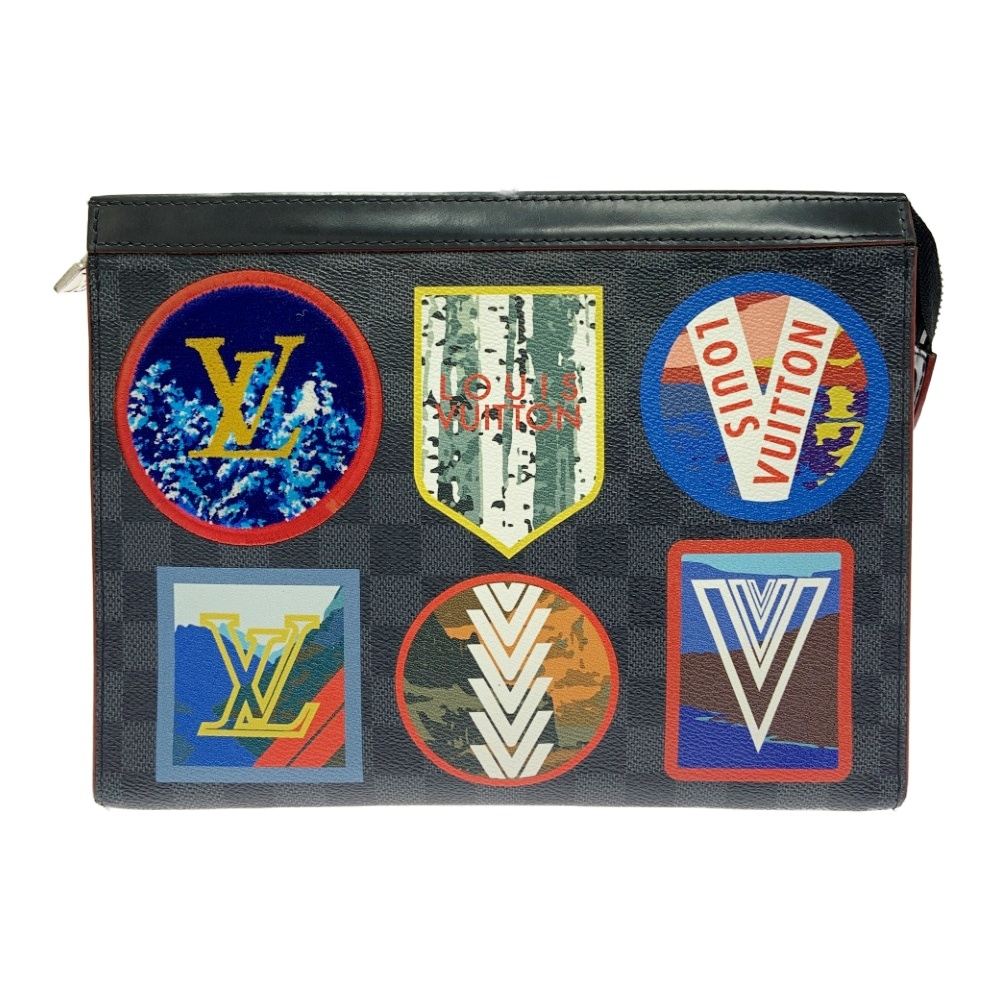 LOUIS VUITTON ルイ・ヴィトン N60134 ダミエグラフィット PVC ポシェット・ヴォワヤージュMM ブラック 359654 セカンドバッグ拍卖
