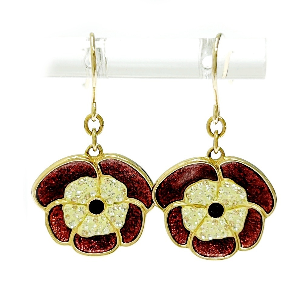 【箱付き】 SWAROVSKI スワロフスキー メタル クリスタル パンジー フックピアス レディース ゴールド 362710 ピアス拍卖