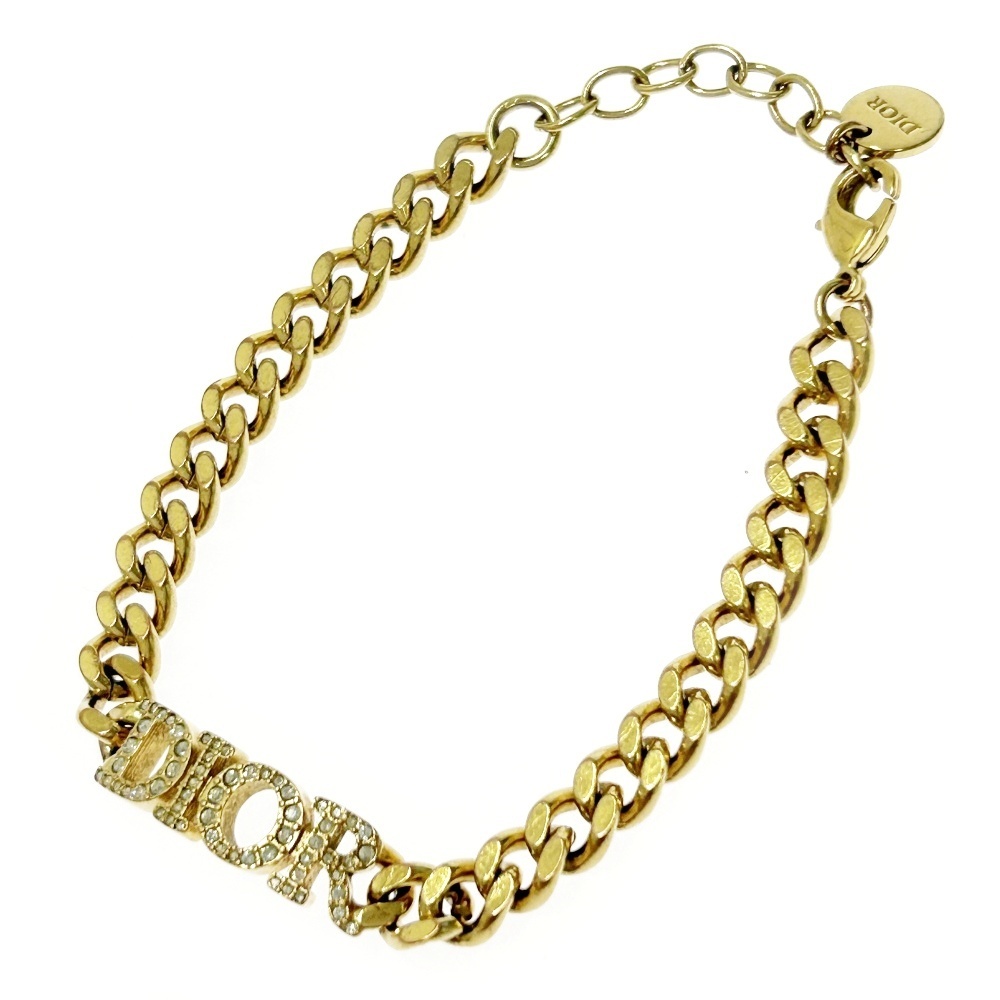 Christian Dior クリスチャンディオール GP ラインストーン ディオレボリューション ロゴ ブレスレット ゴールド 368365 ブレスレット拍卖