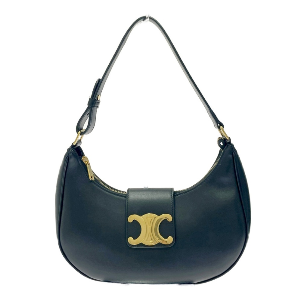 CELINE セリーヌ レザー トリオンフ AVA ショルダーバッグ ブラック 456032 ショルダーバッグ拍卖