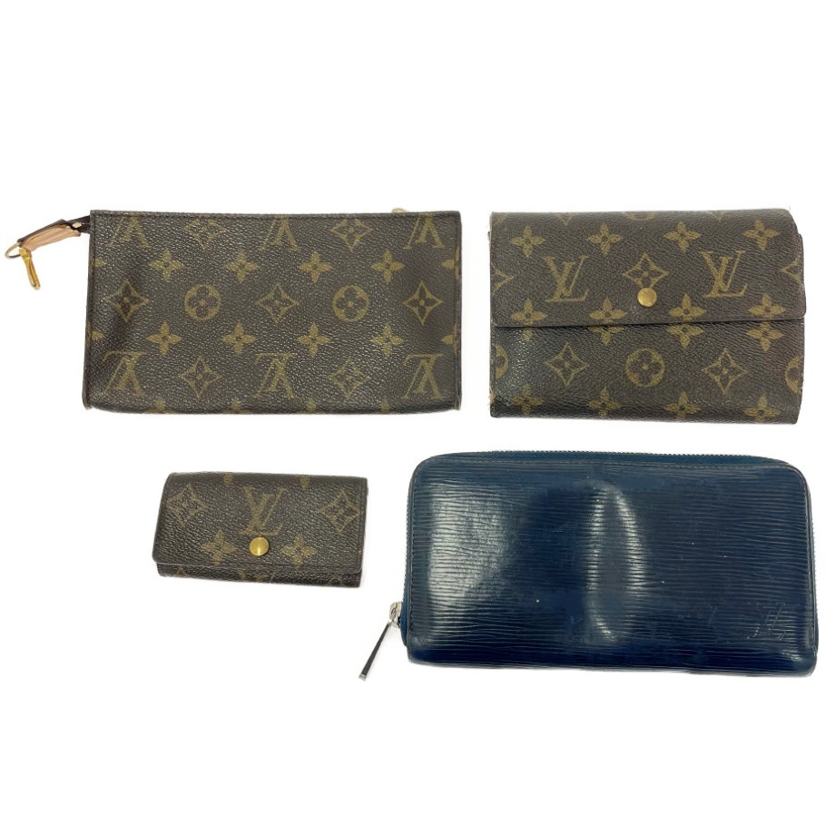 【ジャンク品含む】 LOUIS VUITTON ルイ・ヴィトン モノグラム PVC 財布4点セット ブラウン 395757 長財布拍卖