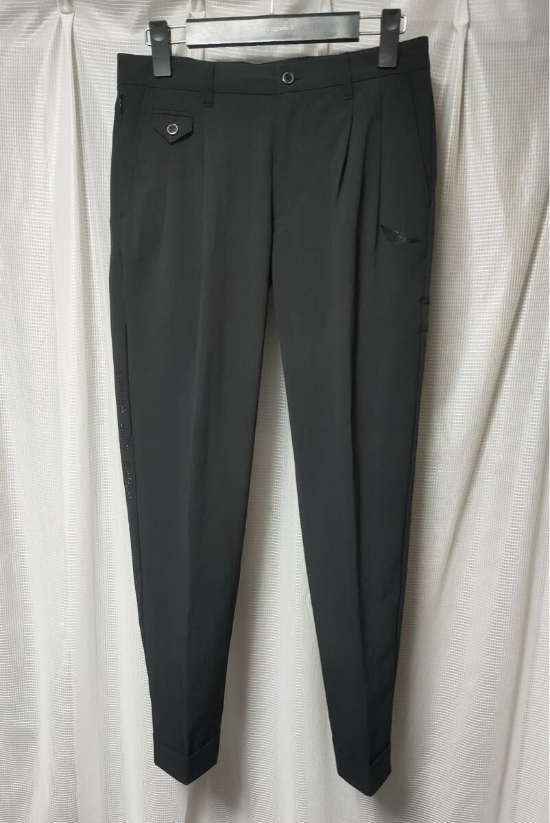 1piu1uguale3 GOLF ストレッチナイロン パンツ 同色刺繍ロゴ パンチングロゴ 定価49,500円拍卖