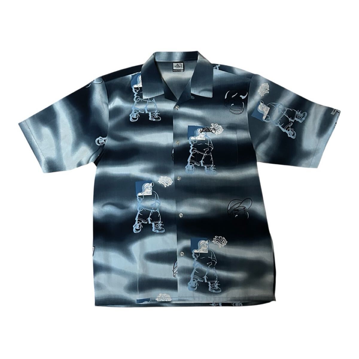 良品 SOUTH POLE 総柄 オープンカラーシャツ M アロハシャツ拍卖
