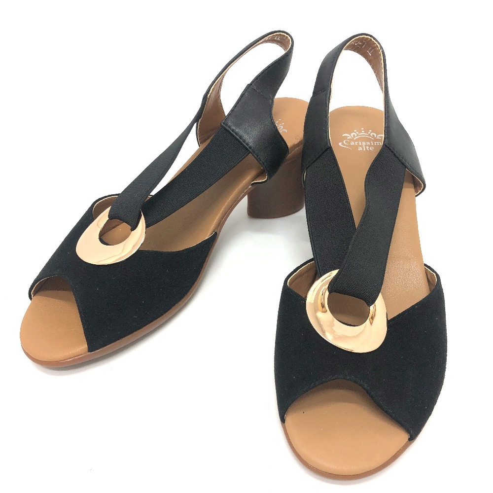 未使用 Carissimo alte カリシモ アルテ サンダル バックバンド サンダル スエードレザー レディース拍卖