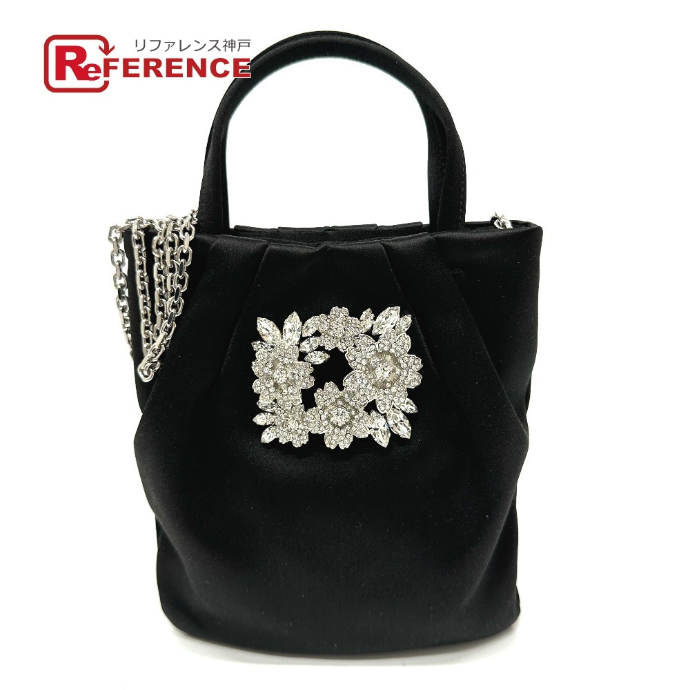 未使用 ROGER VIVIER ロジェヴィヴィエ ドレープポケットブーケ ストラスマイクロ 2WAY カバン バッグ クリスタル ハンドバッグ 【中古】拍卖