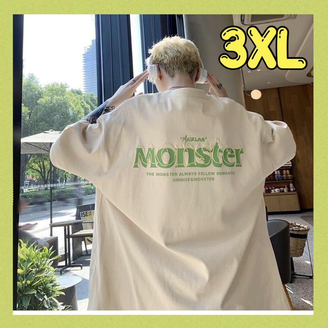 メンズ Tシャツ 3XL 4L 夏服 バックプリント ストリート かっこいい ロゴ拍卖