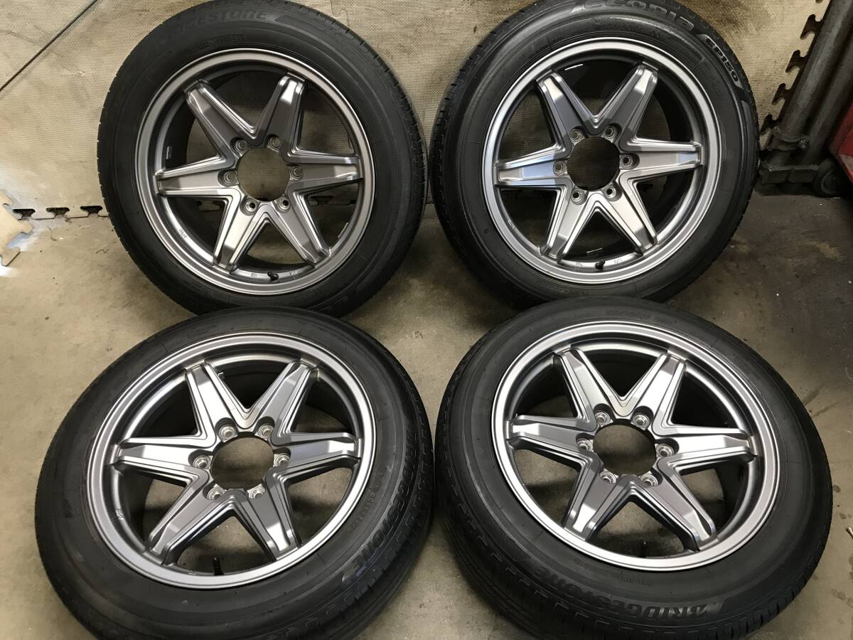 ハイエース【195/60R17】溝有21年製ブリヂストンタイヤ 【17×7.5J+25 PCD139.7 6H】アルミホイール 4本拍卖