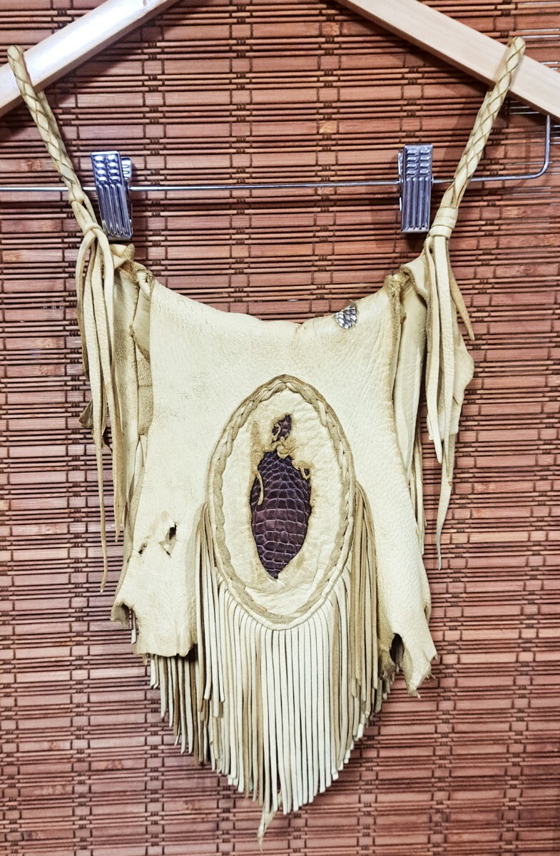 ディアスキン (鹿革) メディスンバッグ 高級鹿革 本場ネイティブアメリカン職人 ハンドメイド バイカー ハーレー アメカジ ポーチ拍卖