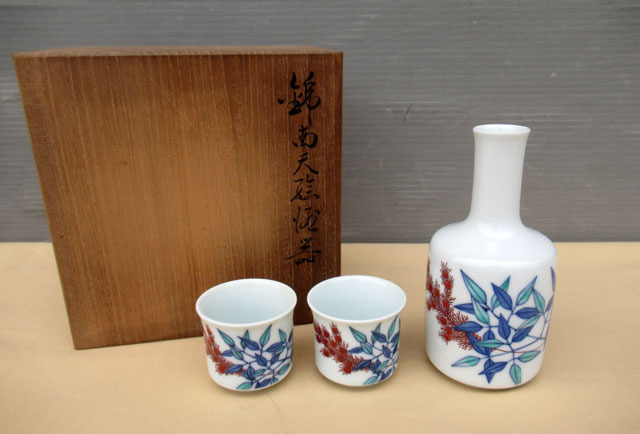 即決■今右衛門 錦南天絵酒器 徳利 ぐいみ■な-60拍卖