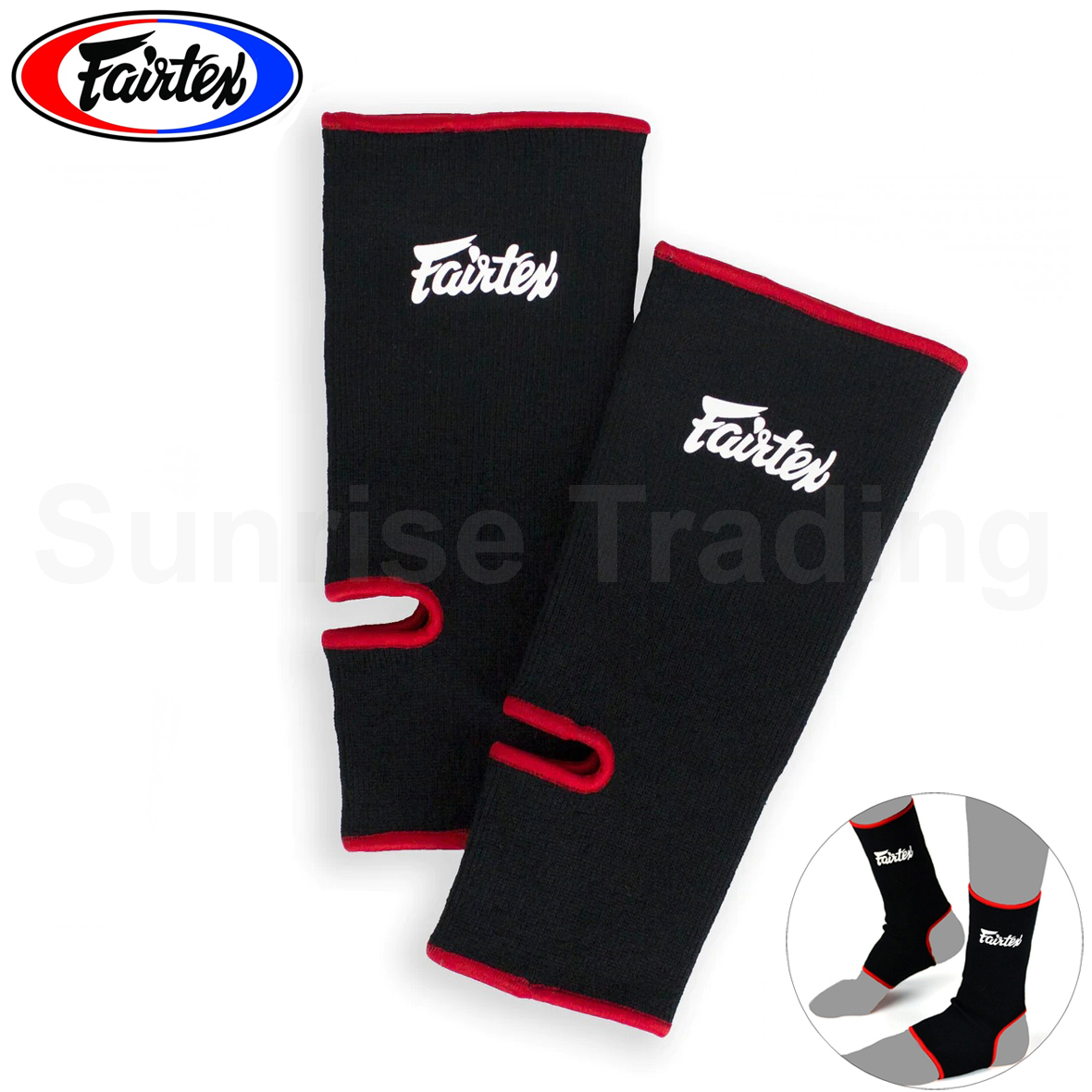 送料無料 新品 Fairtex フェアテックス AS1 アンクルサポーター レッド フリーサイズ 伸縮タイプ ムエイタイ キックボクシング MMA 格闘技拍卖