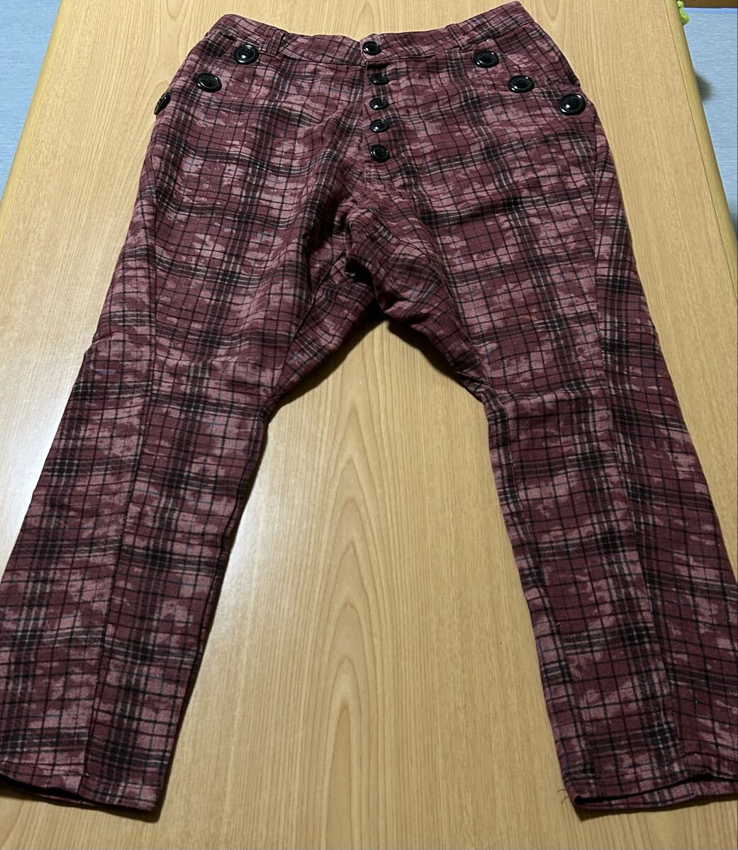 Ever Soul エヴァーソウル 11ボタン チェック柄サルエルパンツ拍卖