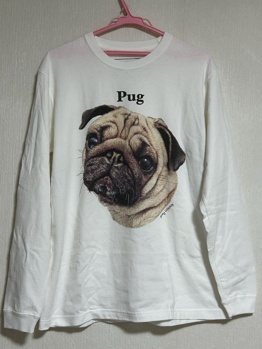 希少&美品 gray Pug パグ 長袖Tシャツ サイズL拍卖