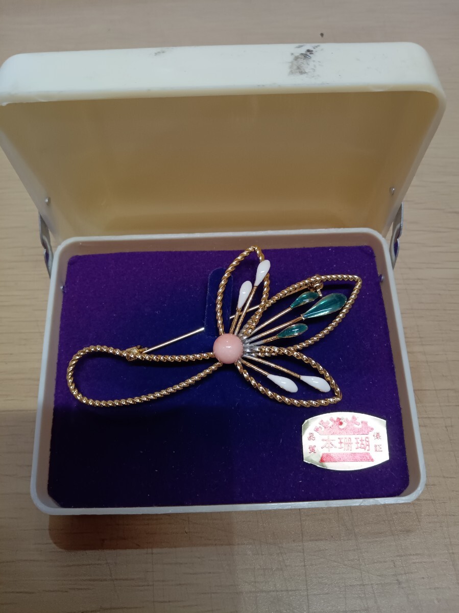 品質保証 本珊瑚 ブローチ レディース アクセサリー サンゴ ファッション小物 保管品拍卖