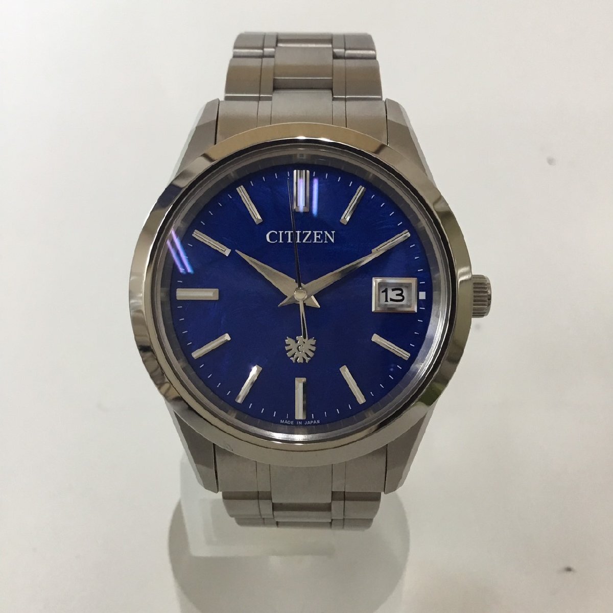 <美品>CITIZEN シチズン The CITIZEN ザ・シチズン Eco-Drive エコドライブ AQ4100-57M ブルー文字盤 メンズ 腕時計 世界限定250本拍卖