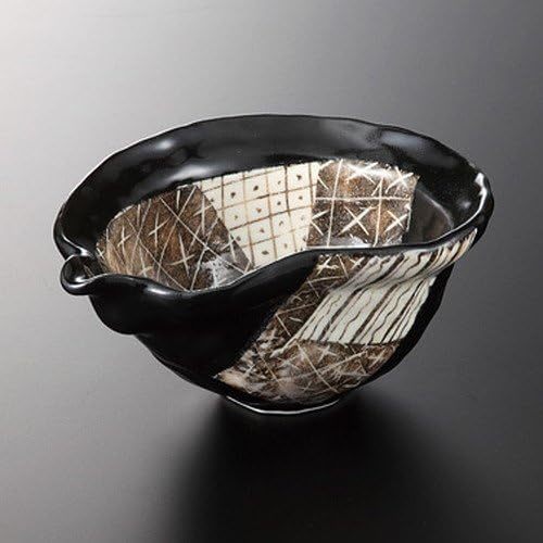 KM! 美濃焼 ☆黒織部片口酒器☆ 37K095-17 ぐい呑 徳利 酒注ぎ 小鉢 プレート 中皿 ボウル 盛皿 向付 拍卖