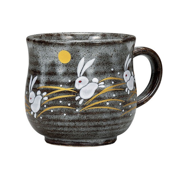 九谷焼! ☆跳ねうさぎマグカップ☆ K9-903 新品 茶器 コーヒー 紅茶 ミルク ラテ エスプレッソ カプチーノ ギフト拍卖