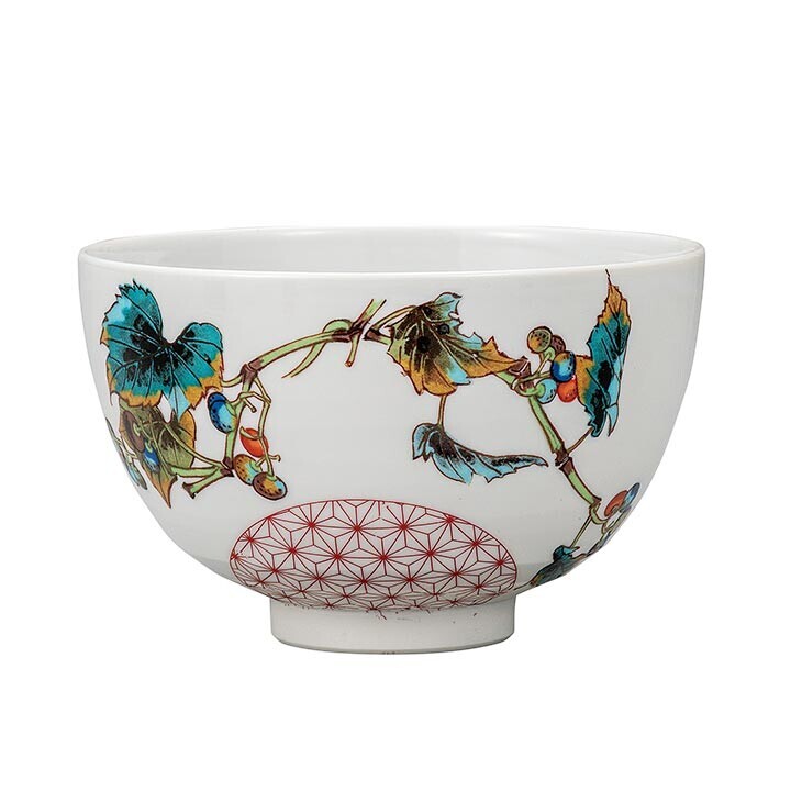 九谷焼! ☆野ぶどう抹茶碗☆ K9-853 新品 茶道具 茶器 ギフト拍卖