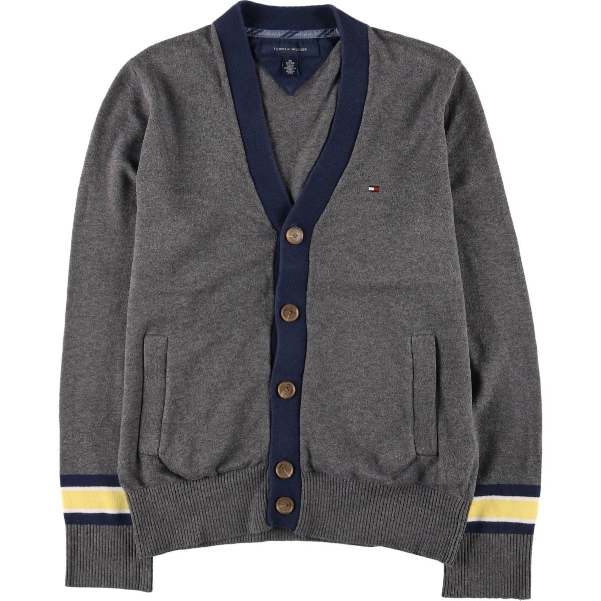 古着 トミーヒルフィガー TOMMY HILFIGER コットンニットカーディガン メンズXS相当 /eaa571969拍卖