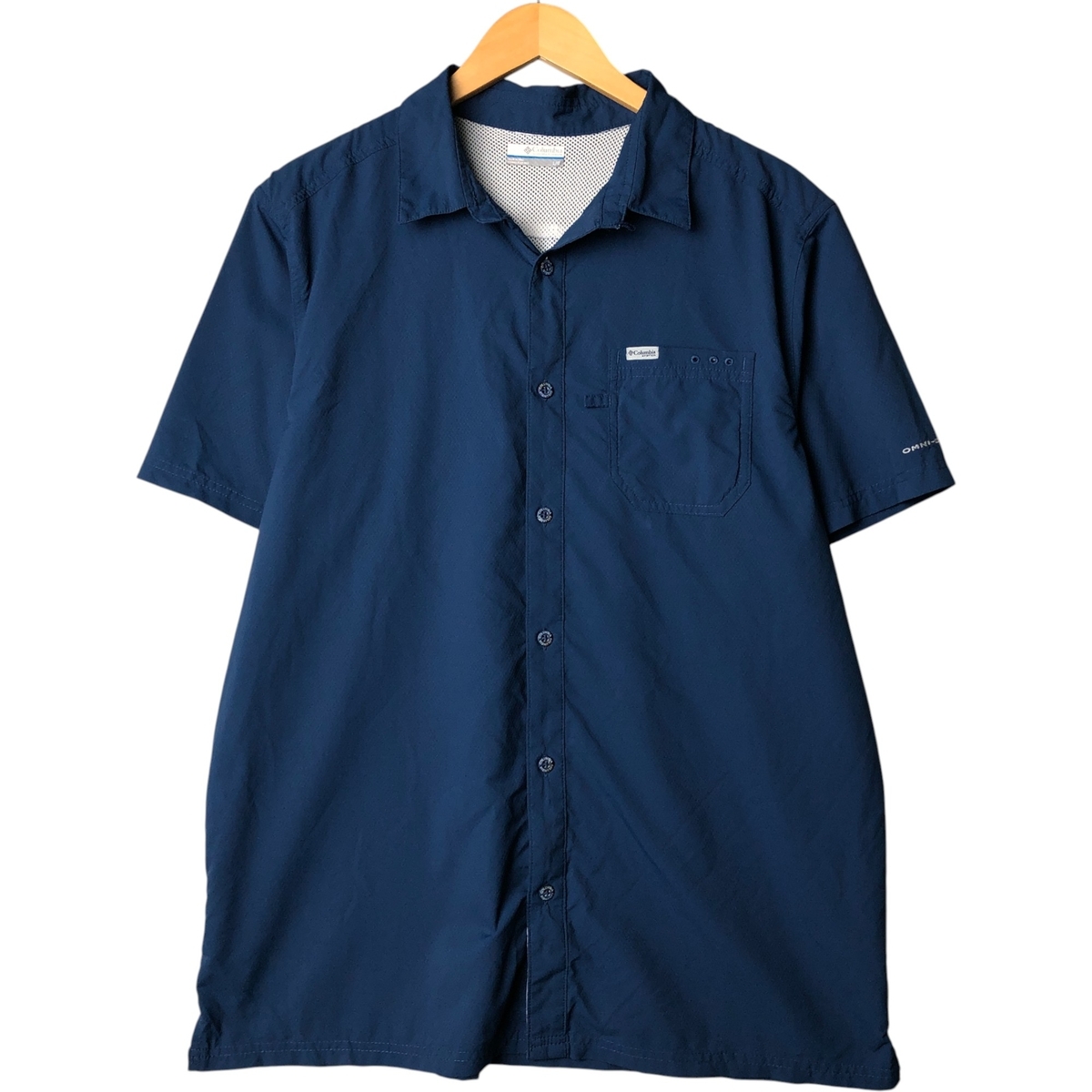 古着 コロンビア Columbia PFG OMNI-SHADE オム二シェイド 半袖 オープンカラー フィッシングシャツ メンズL相当 /eaa573201拍卖