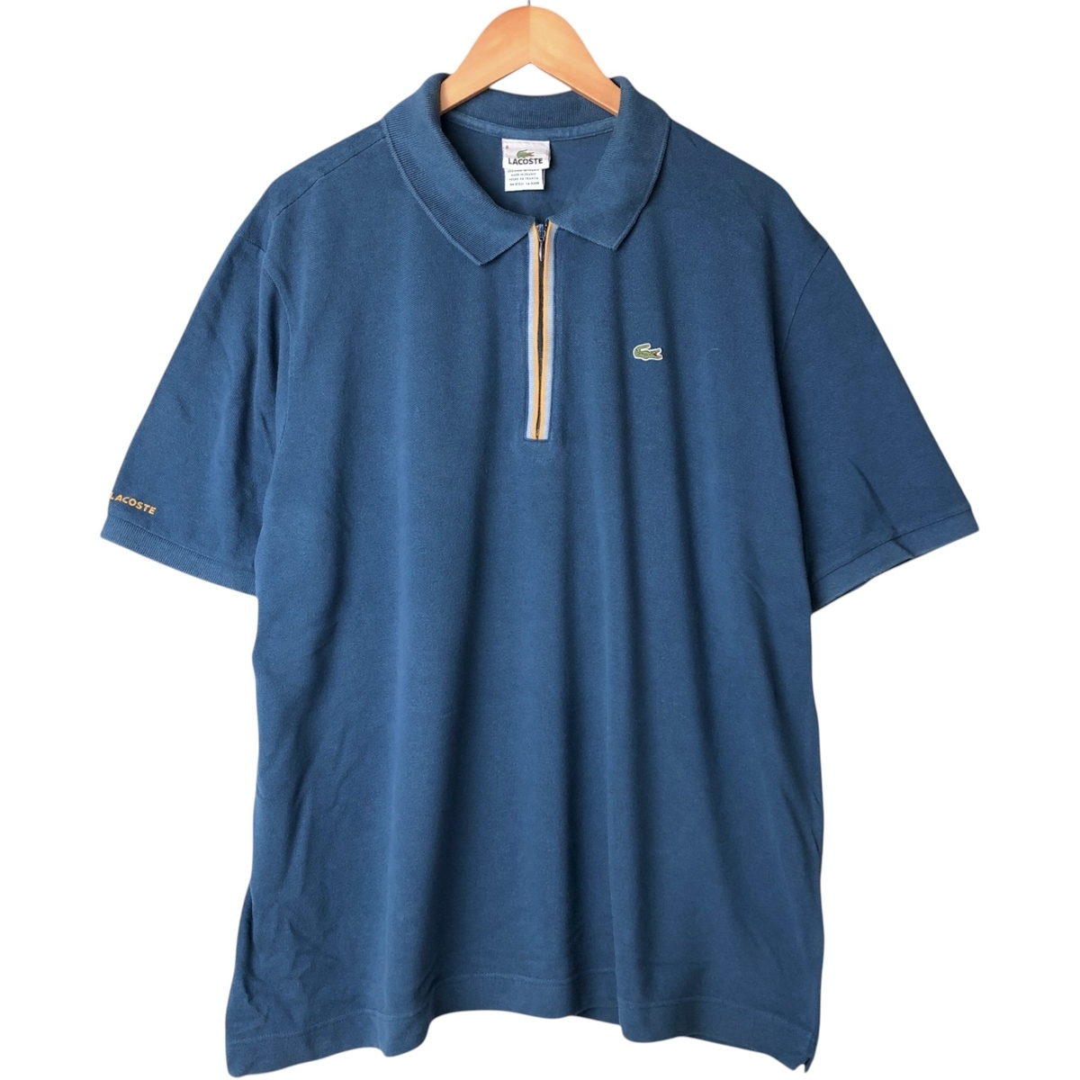古着 ラコステ LACOSTE フランス企画 ハーフジップ 半袖 ポロシャツ フランス製 メンズXXL相当 /eaa575783拍卖