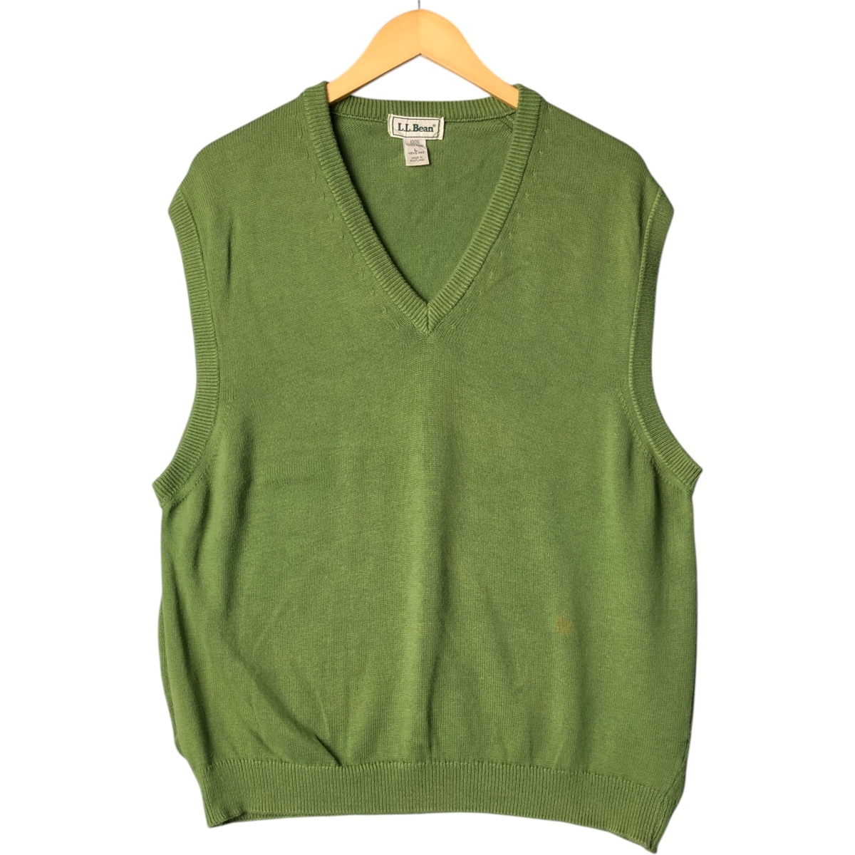 古着 90年代 エルエルビーン L.L.Bean Vネック コットンニットベスト スコットランド製 メンズL相当 ヴィンテージ /eaa544610拍卖