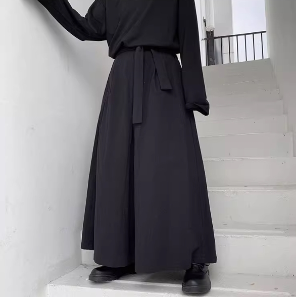 ハカマパンツ メンズ 袴 パンツ サルエルパンツ メンズ ゆったり ワイドパンツ 袴ズボン 2XL拍卖