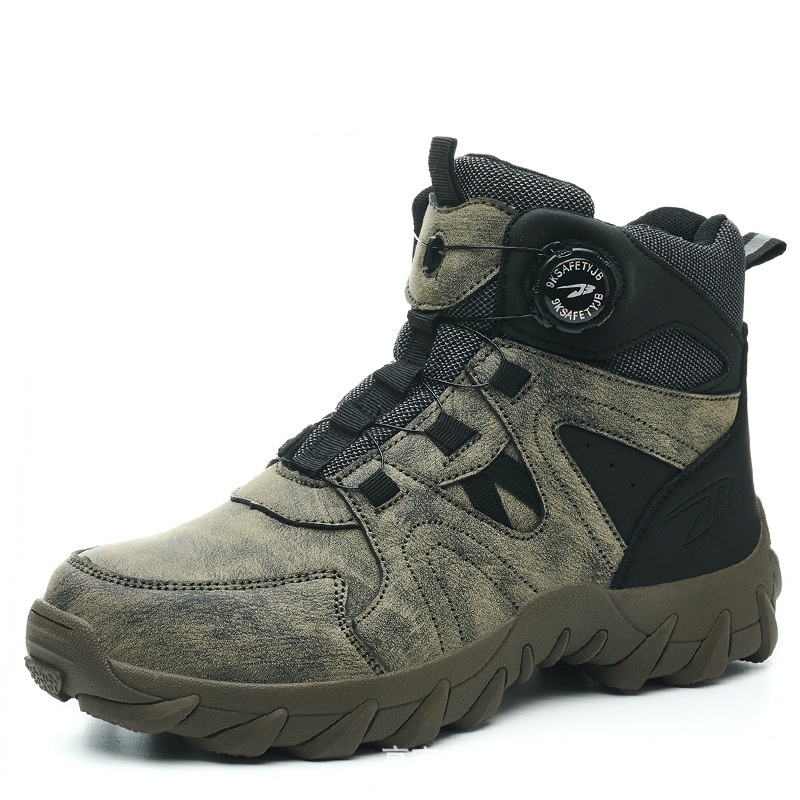 ダイヤル式安全靴 ハイカット 防水 鋼製先芯入り 作業靴 耐滑 釘踏み 抜き防止 耐摩耗 サイズ:26.5cm拍卖