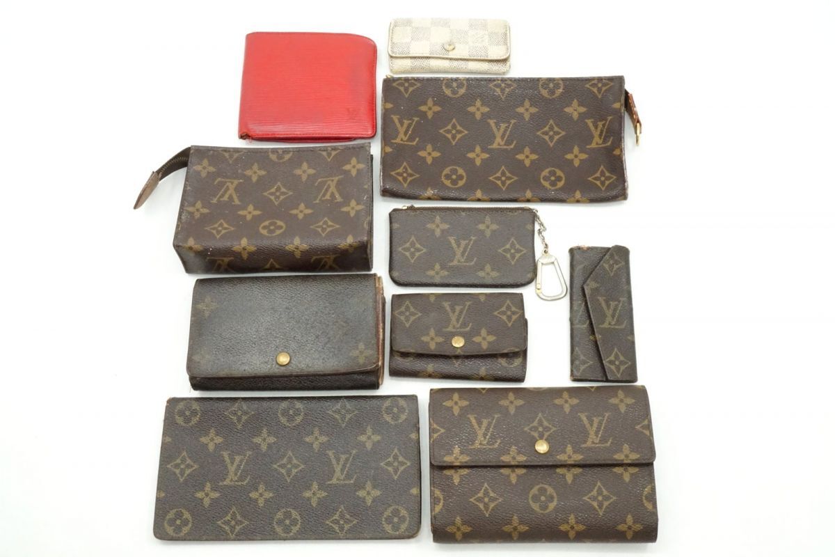 1円〜 ルイ ヴィトン モノグラム ダミエアズール エピ 財布 サイフ まとめ 10点セット LV 大量 ジャンク ポーチ キー Louis Vuitton 3129k拍卖
