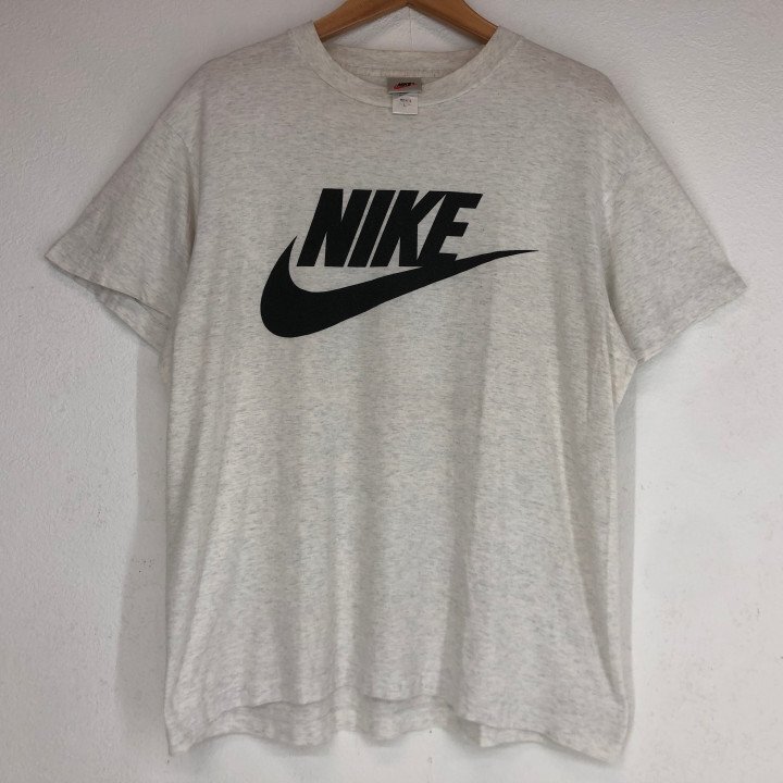 90's NIKE ナイキ 銀タグ 日本製 半袖 Tシャツ SIZE: L ライトグレー ヴィンテージ MH632025081006拍卖