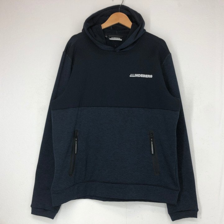 J.LINDEBERG ジェイリンドバーグ ゴルフウェア BRUSH HOOD 裏起毛 フーディ パーカー SIZE: L ネイビー MH632025082104拍卖