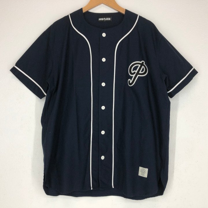 PRIVILEGE プリビレッジ ベースボールシャツ SIZE: L ネイビー MH632025082516拍卖