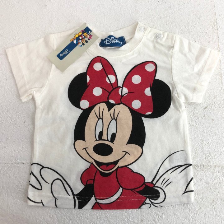 Disney ディズニー タグ付き ミニー 半袖 Tシャツ ベビー 子供 SIZE: 80 ホワイト KU632025082708拍卖