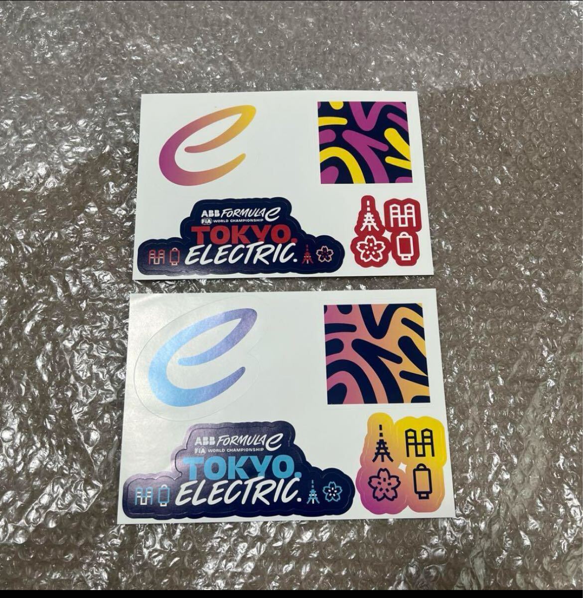 【非売品】フォーミュラE 東京 ステッカー 2枚 シール 希少 レア TOKYO FORMULAe ELECTRIC 東京タワー さくら 電気自動車レース 拍卖