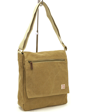 新品■人気の帆布工房斜め掛けメンズA4フラップショルダーバッグ縦型L/ベージュ■通勤通学、レジャー、カジュアル、即決!拍卖