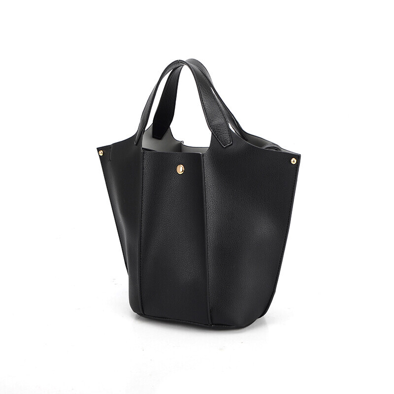 洗練されたデザインバケツ型2way手提げバッグ【カプシーヌ】/ブラック拍卖