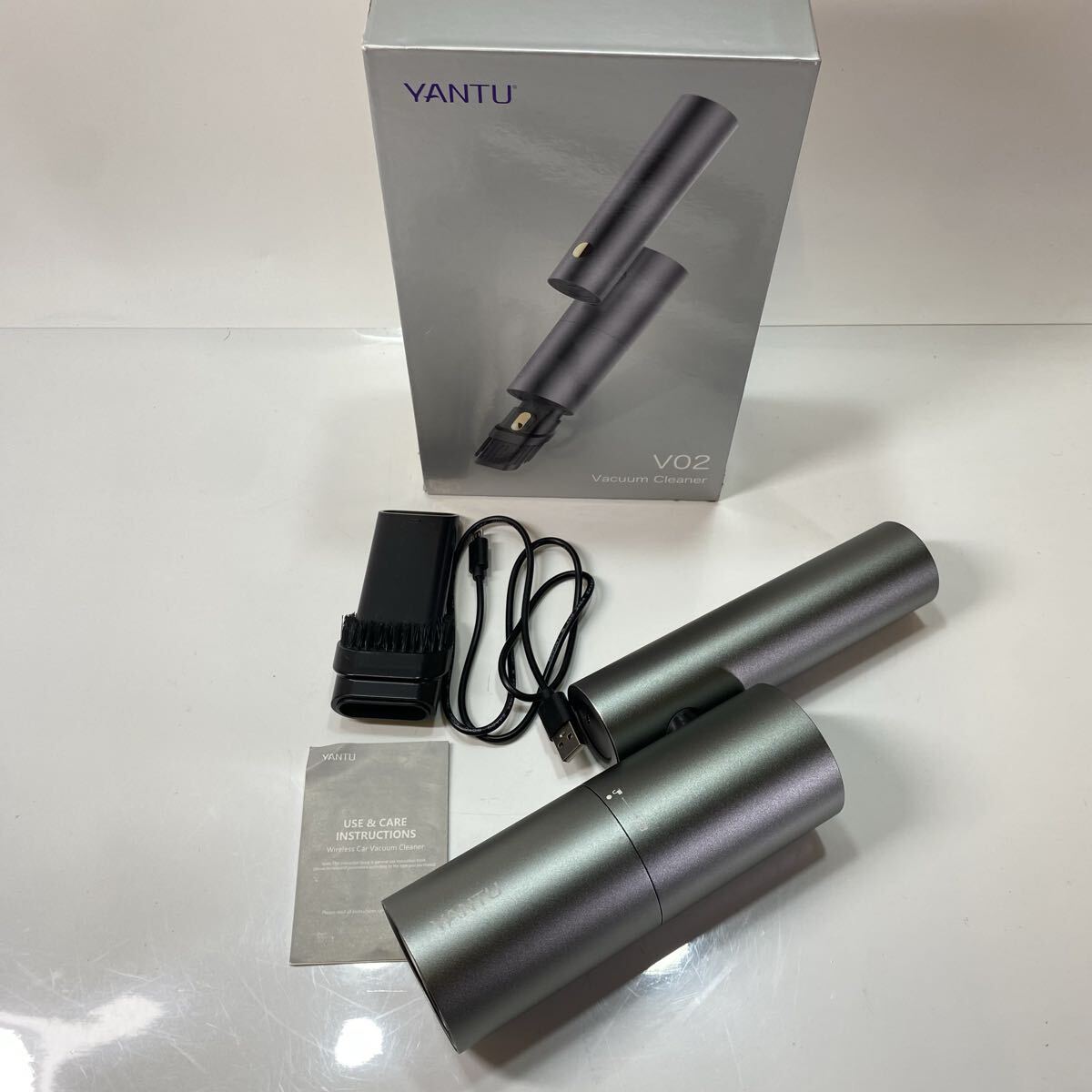 YANTU ハンディクリーナー V02 グレー色 掃除機 充電式 コードレス 折りたたみ式 携帯 ミニ 動作品拍卖