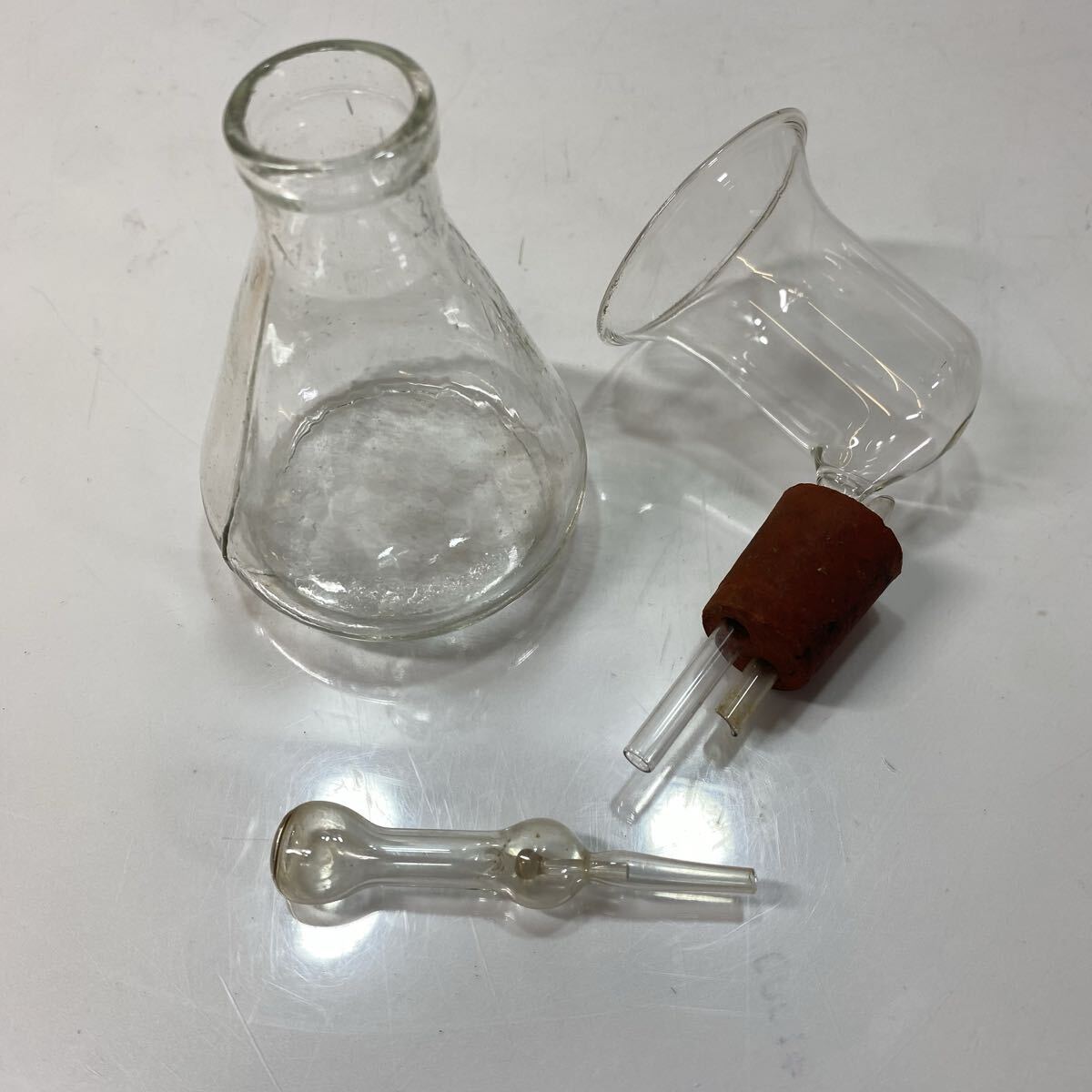 佐々木製作所 理想乳吸器 硝子製 容器 気泡ガラス ビーカー ガラス管 レトロ 古道具 古雑貨 当時物 コレクション 置物 インテリア 飾拍卖