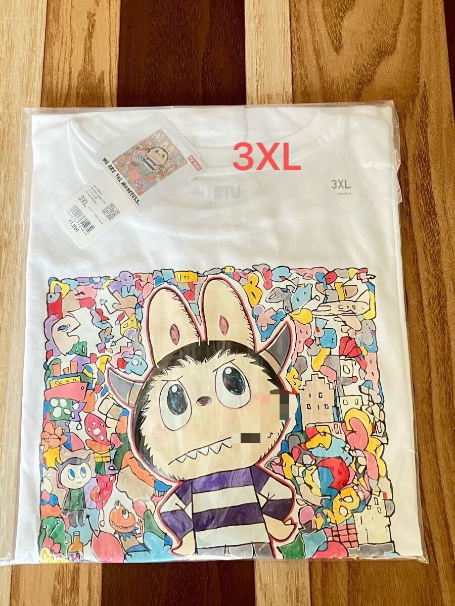 ユニクロ コラボ ポップマート ラブブ 白 3XL ホワイト pop mart 半袖 Tシャツ uniqlo拍卖