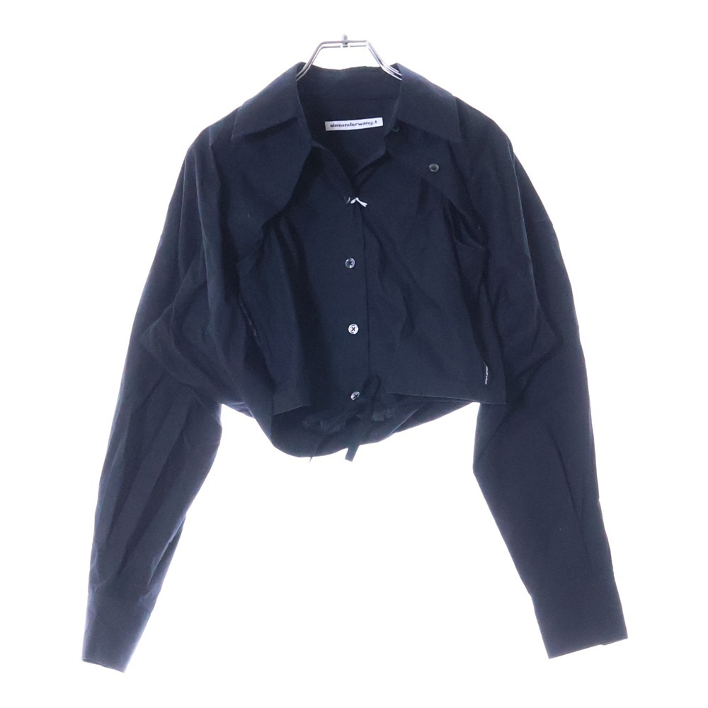 アレキサンダーワン Double Layered Shirt ダブルレイヤードシャツ コットンドッキング クロップド長袖シャツ レディース 4WC1241446拍卖