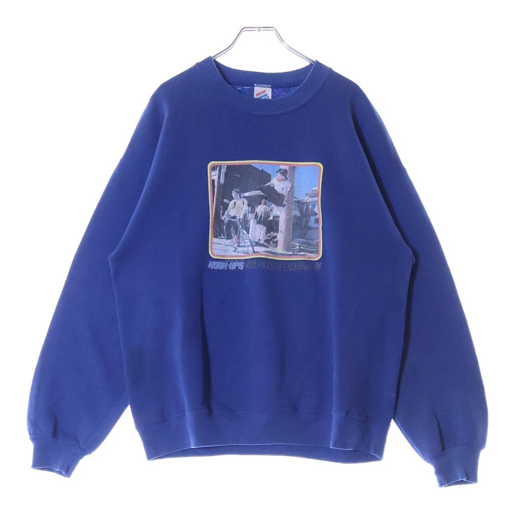 ヴィンテージ 90S ヴィンテージ フックアップス ジェルミクライン 空手キッド プリントスウェットトレーナー ブルー拍卖