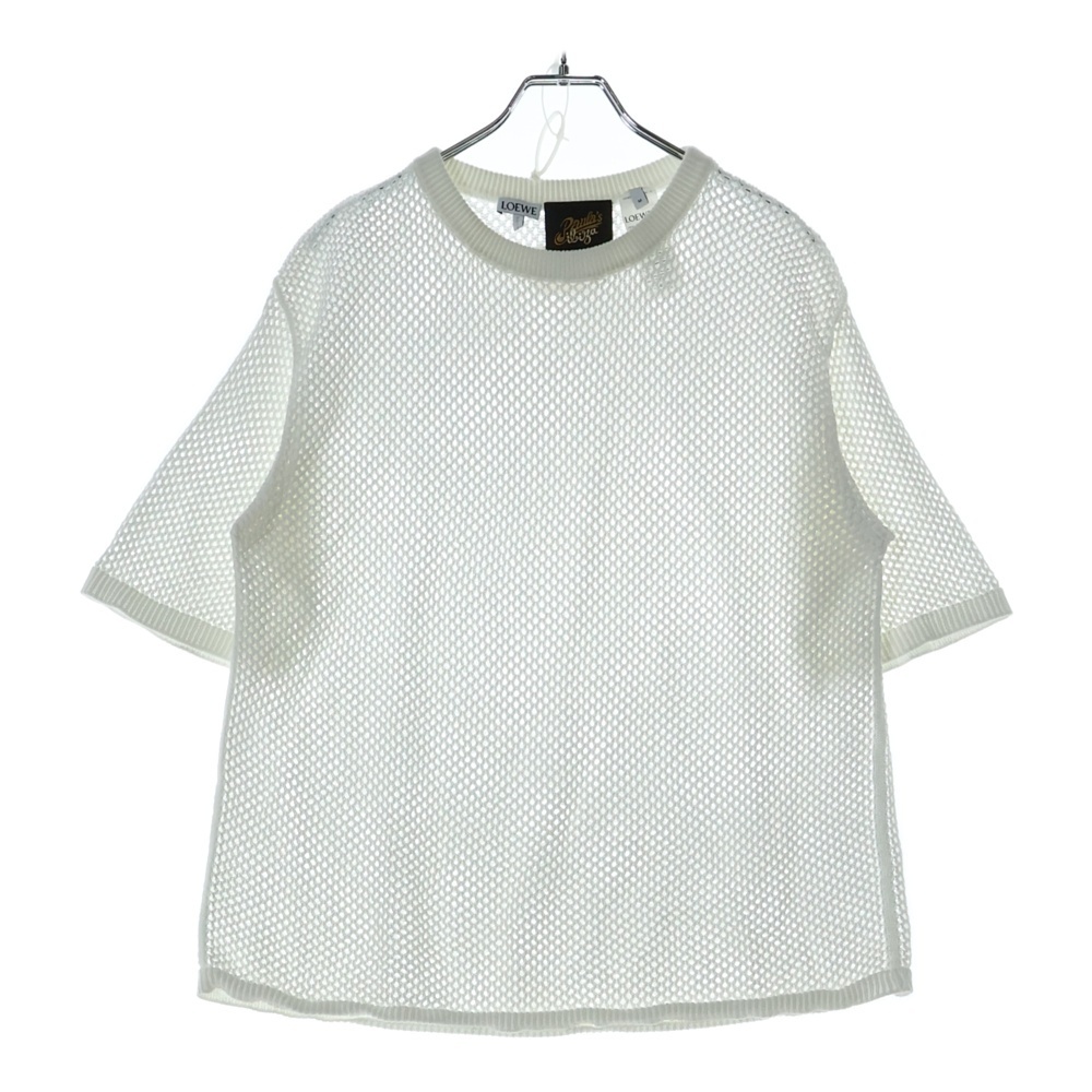LOEWE ロエベ Mesh Paula's Ibiza T-Shirt パウラズ イビザ メッシュ半袖Tシャツ ホワイト H616Y14K39拍卖
