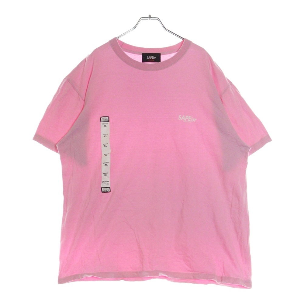SAPEur サプール ロゴプリント クルーネック半袖Tシャツ カットソー ピンク拍卖