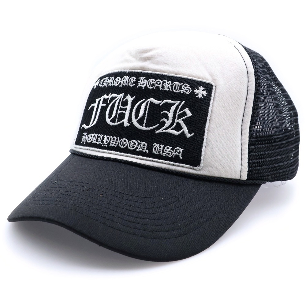 CHROME HEARTS クロムハーツ OLD TRUCKER CAP FUCK オールド トラッカーキャップ クロスボール付メッシュ帽子 ブラック拍卖