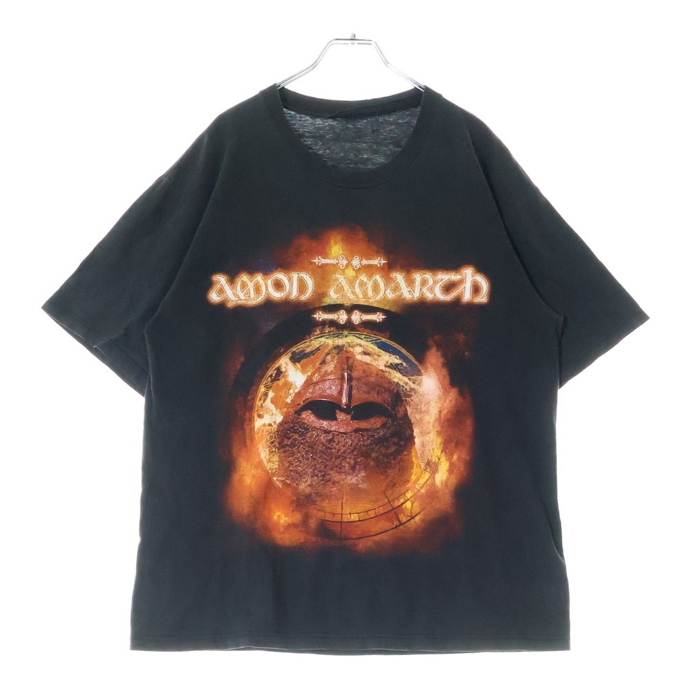 VINTAGE ヴィンテージ AMON AMARTH アモン アマース 両面プリント クルーネック 半袖 Tシャツ カットソー ブラック拍卖