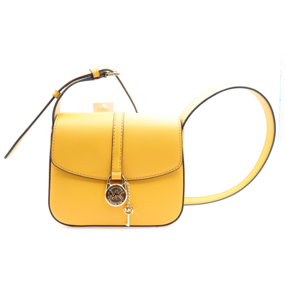 MICHAEL KORS マイケルコース LYRA ロゴ レザーショルダーバッグ イエロー 35F4G1YS5L拍卖